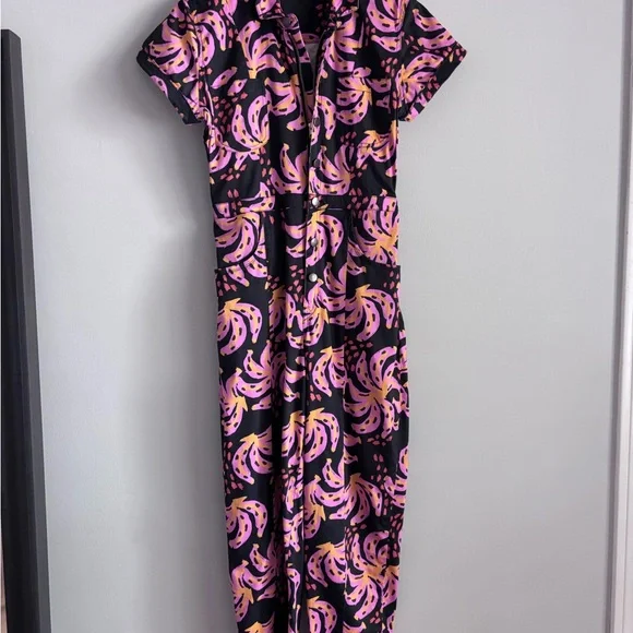 MIXED by Nasrin Pink Nana Jumpsuit, medium, 97 % cotton, 3 % stretch spandex - Picture 2 of 10